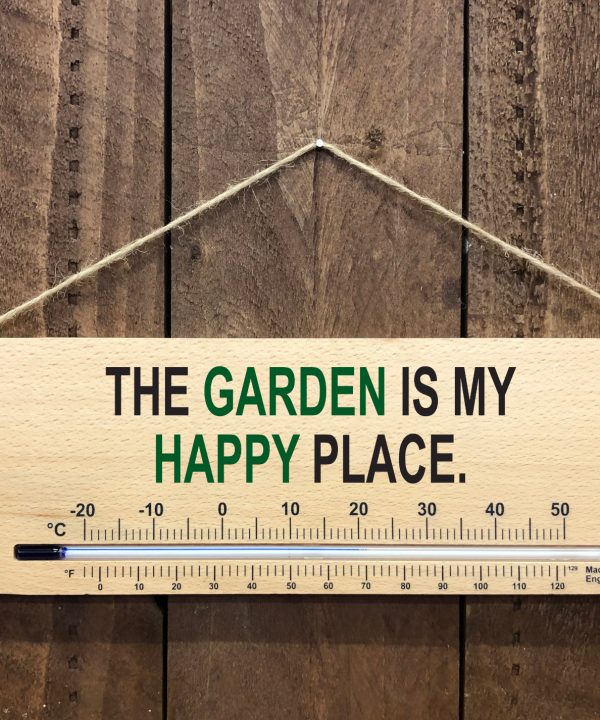 Garden Thermometer Sign - Happy Place
